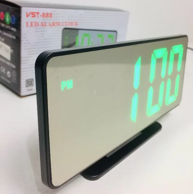 Настольные электронные часы VST-888 зеркальные с Led подсветкой Черные (93015763)