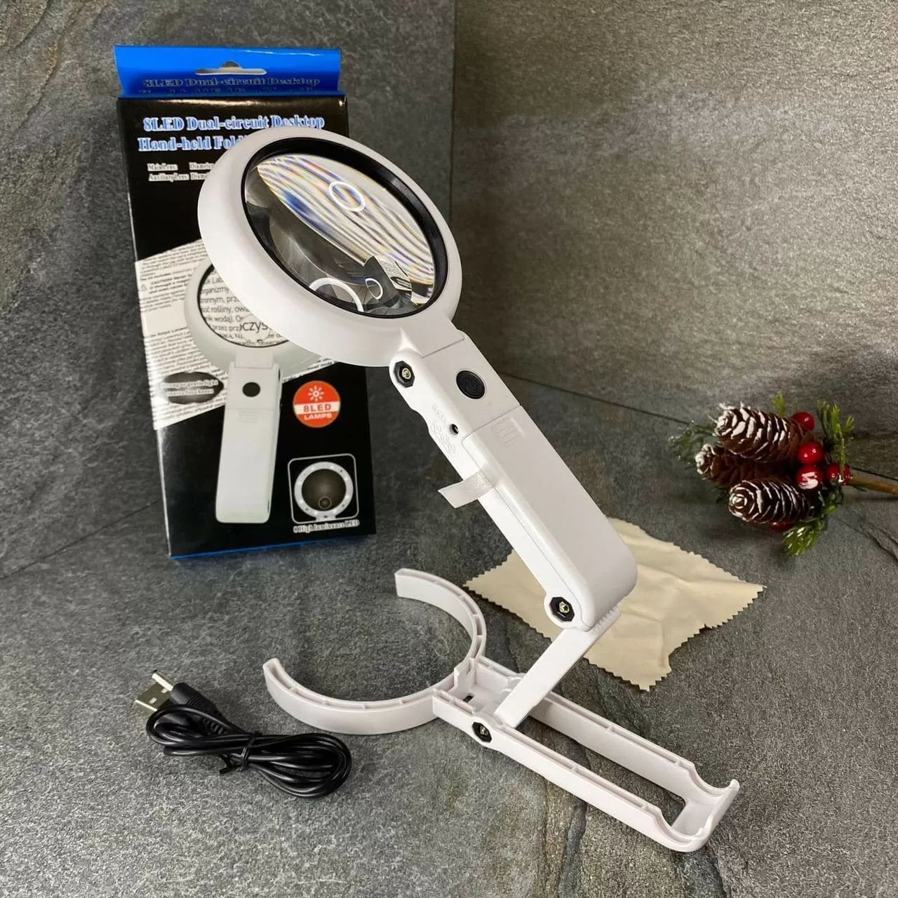 Збільшувальне скло-трансформер Magnifier Dual-circuit Лупа з LED-підсвіткою (1502) (72368458)