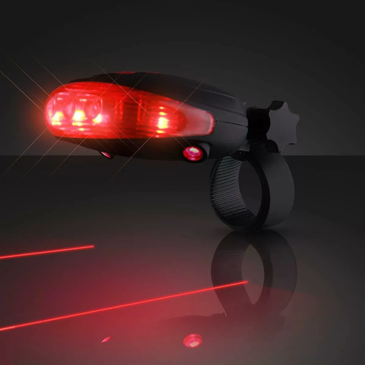Ліхтар велосипедний задній UKC Laser Led Line гасарит із червоною лазерною доріжкою Чорний (289806) (10849565)