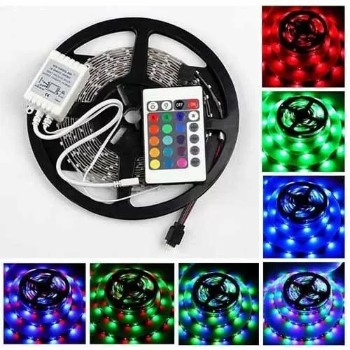 Комплект світлодіодної стрічки RGB-3528 SMD 5 метрів + контролер + пульт Вологозахисту (323529) (1016372)