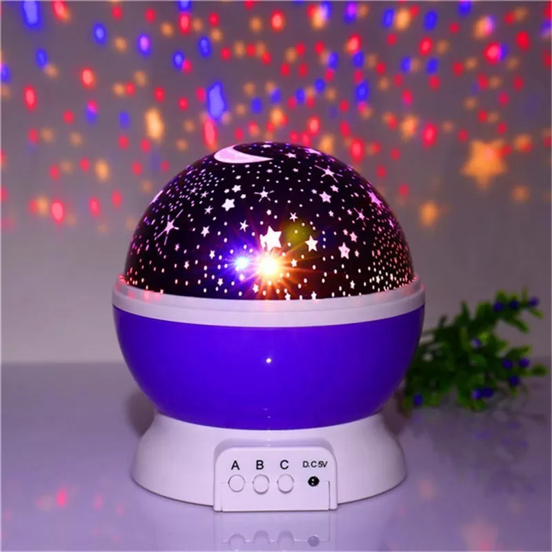 Дитячий проєктор-нічник Star Master Зоряне небо USB Фіолетовий (1402) (8270812)