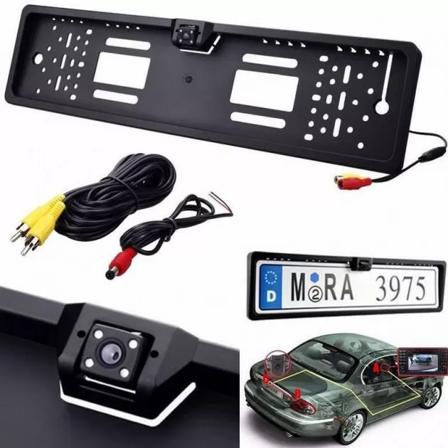 Рамка для автомобільного номера з камерою Car Plate Camera JX-9488 з під'єднанням до реєстратора або штатного (13067996)