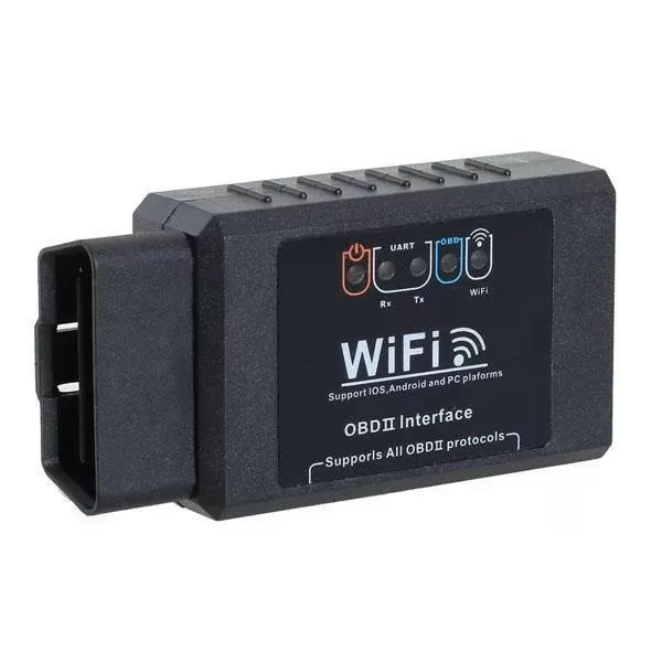 Автомобільний сканер для діагностики автомобіля ELM OBD2 під'єднання Wi-Fi версія 1.5 Чорний (361121) (20510156)