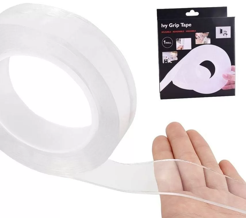 Багаторазова кріпильна стрічка Ivy Grip Tape 5 м на гелієвій основі Кріпиться на будь-які поверхні Прозорий (83812524)