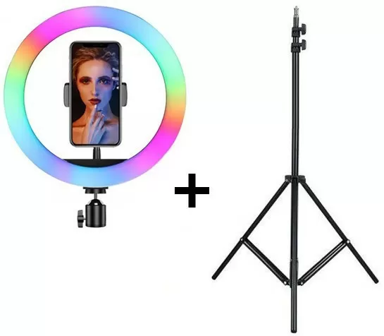 Селфі-лампа Led кільце MJ33 RGB 33 см + штатив-трипод 200 см (41060704)