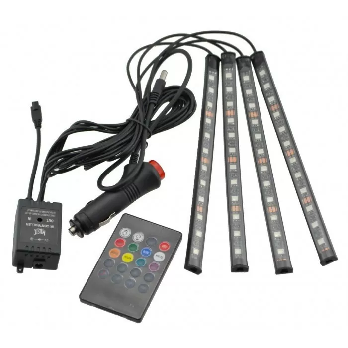 Led-підсвітка для авто RGB водонепроникна 7 кольорів 4 Стрічки з пультом (44105270)