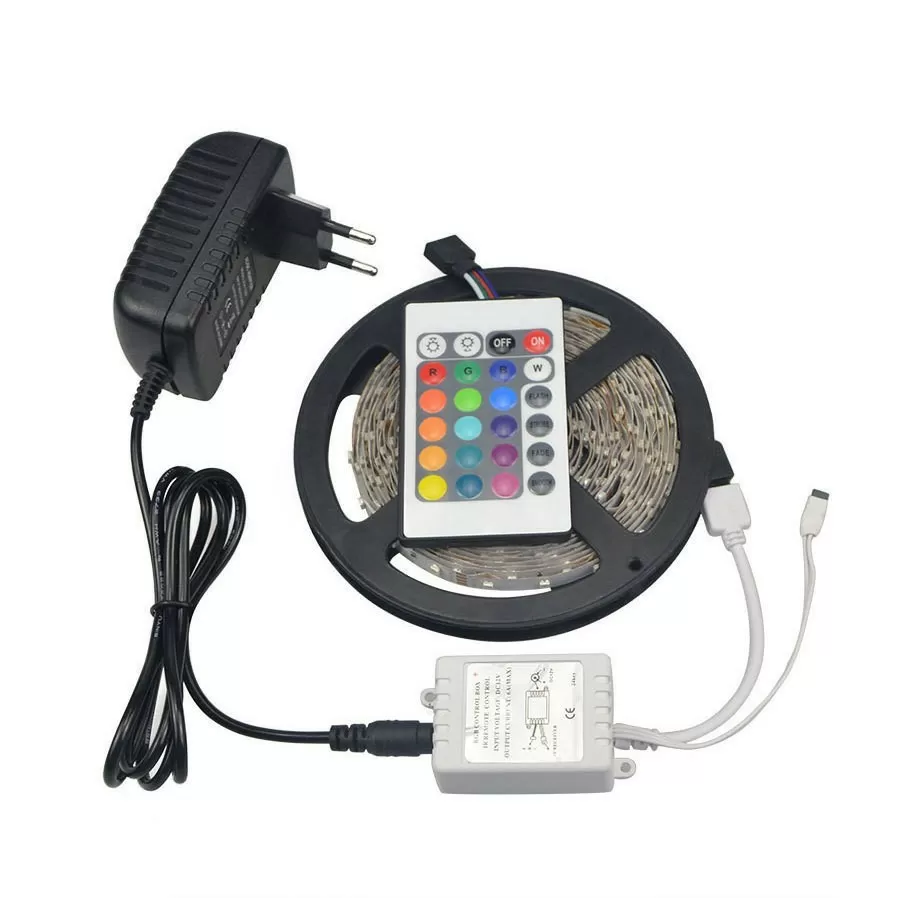 Світлодіодна стрічка 3528 SMD RGB вологозахищена з контролером пульт і БЖ 60/1m (82091411)