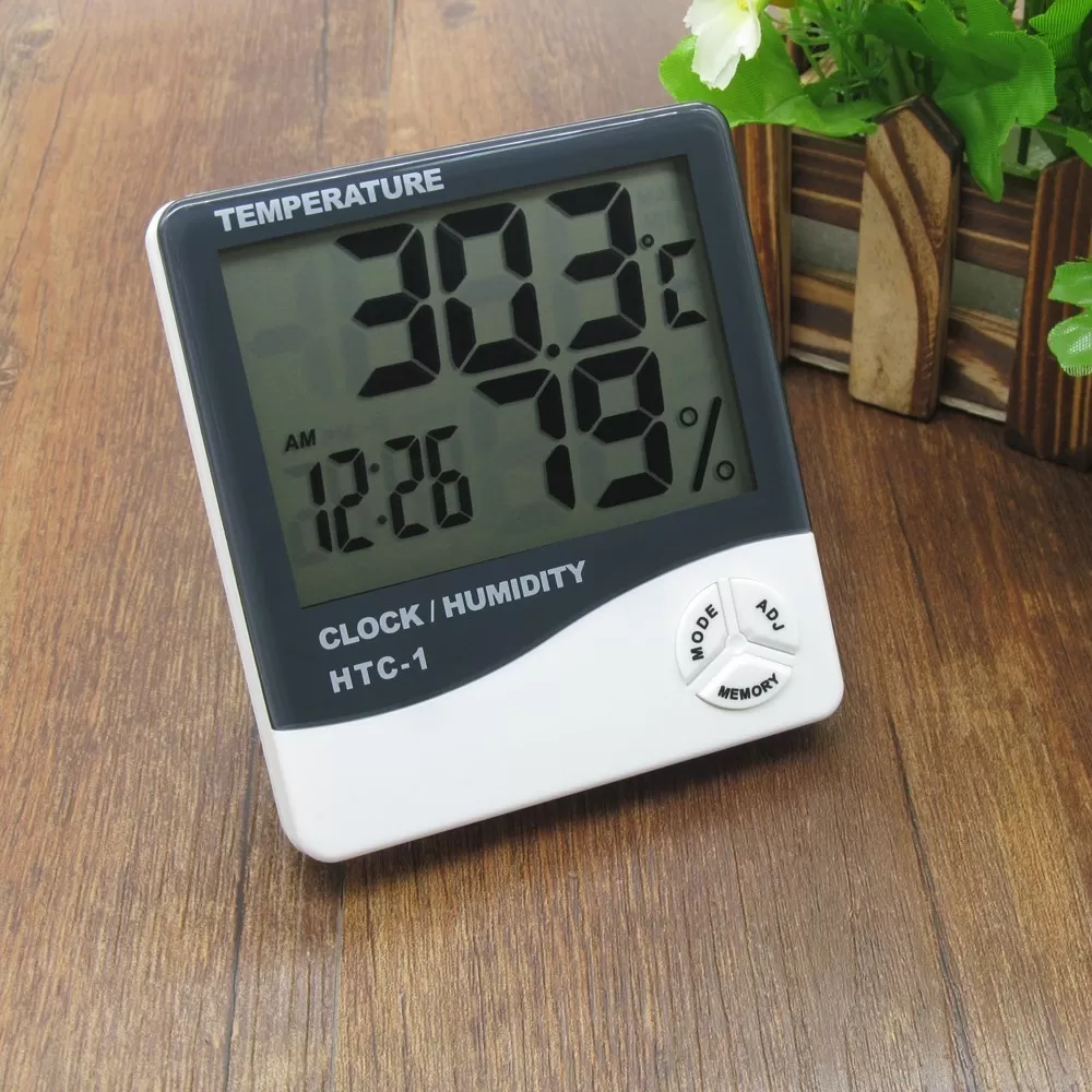Метеостанція Годинник Гігрометр Вологомір UKC HTC-1 білий (44341) (80588779)