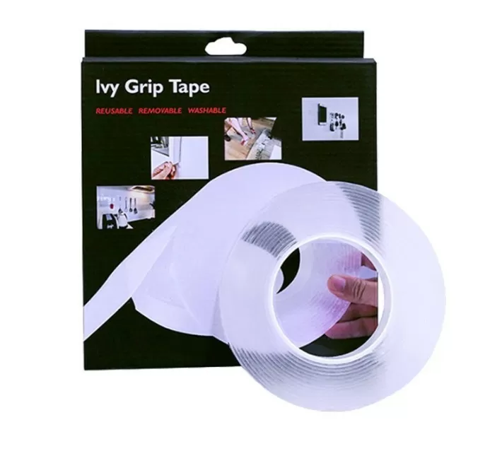 Багаторазова кріпильна стрічка гелієва на будь-які поверхні Ivy Grip Tape 1 м прозора (16083463)
