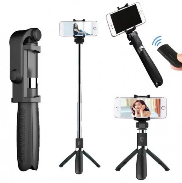Штатив телескопічний монопод селфі-палиця трипод з пультом Bluetooth Selfie Stick L01 (35554) (1374724)