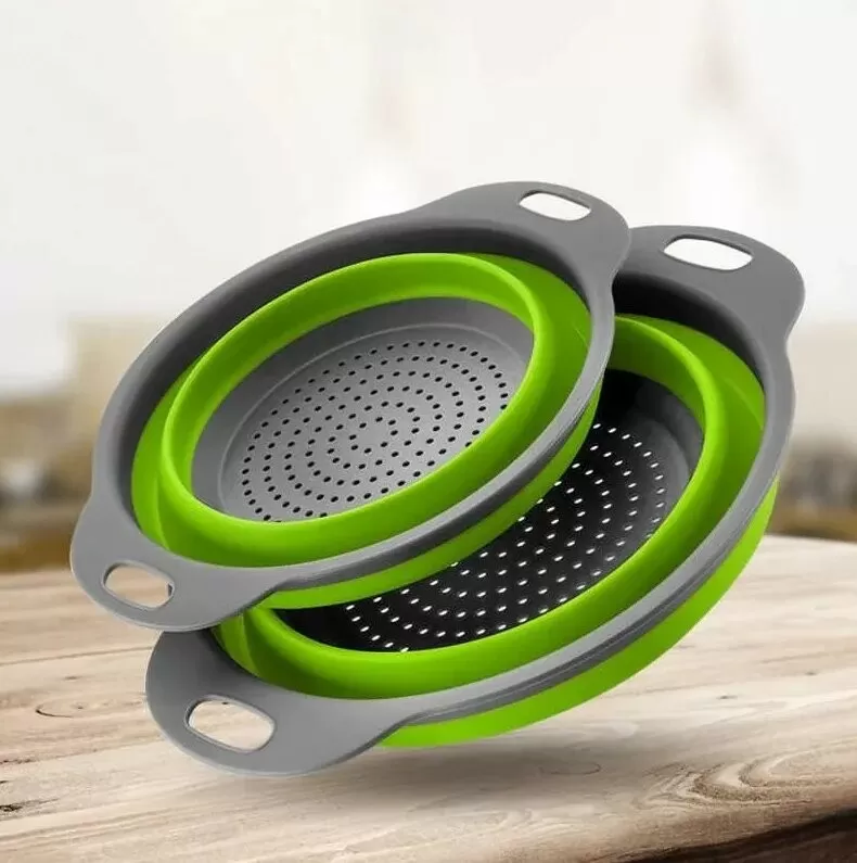 Друшляк силіконовий складаний Fissman Collapsible filter bassets великий + маленький 2в1 (97596742)