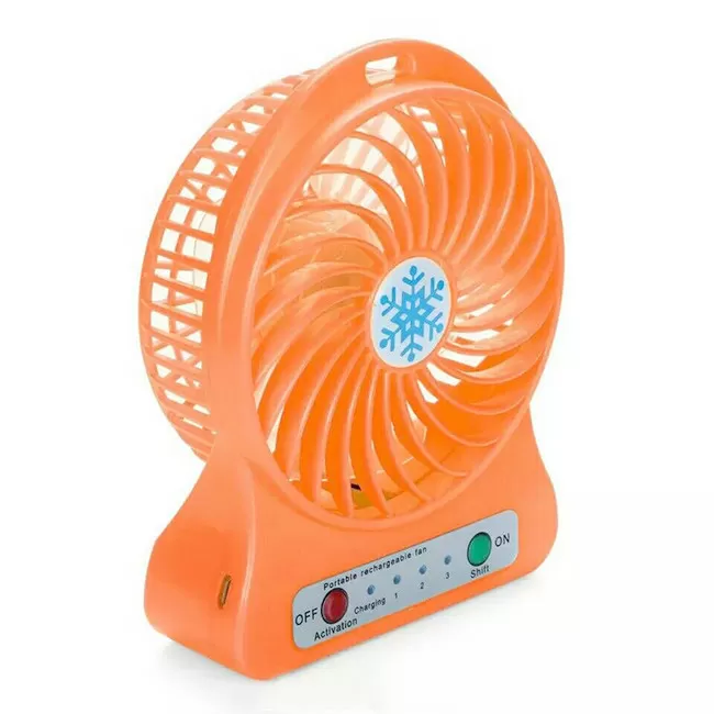 Вентилятор настольный Mini Fan XSFS-01 с аккумулятором 18650 оранжевый (417531) (34856288)