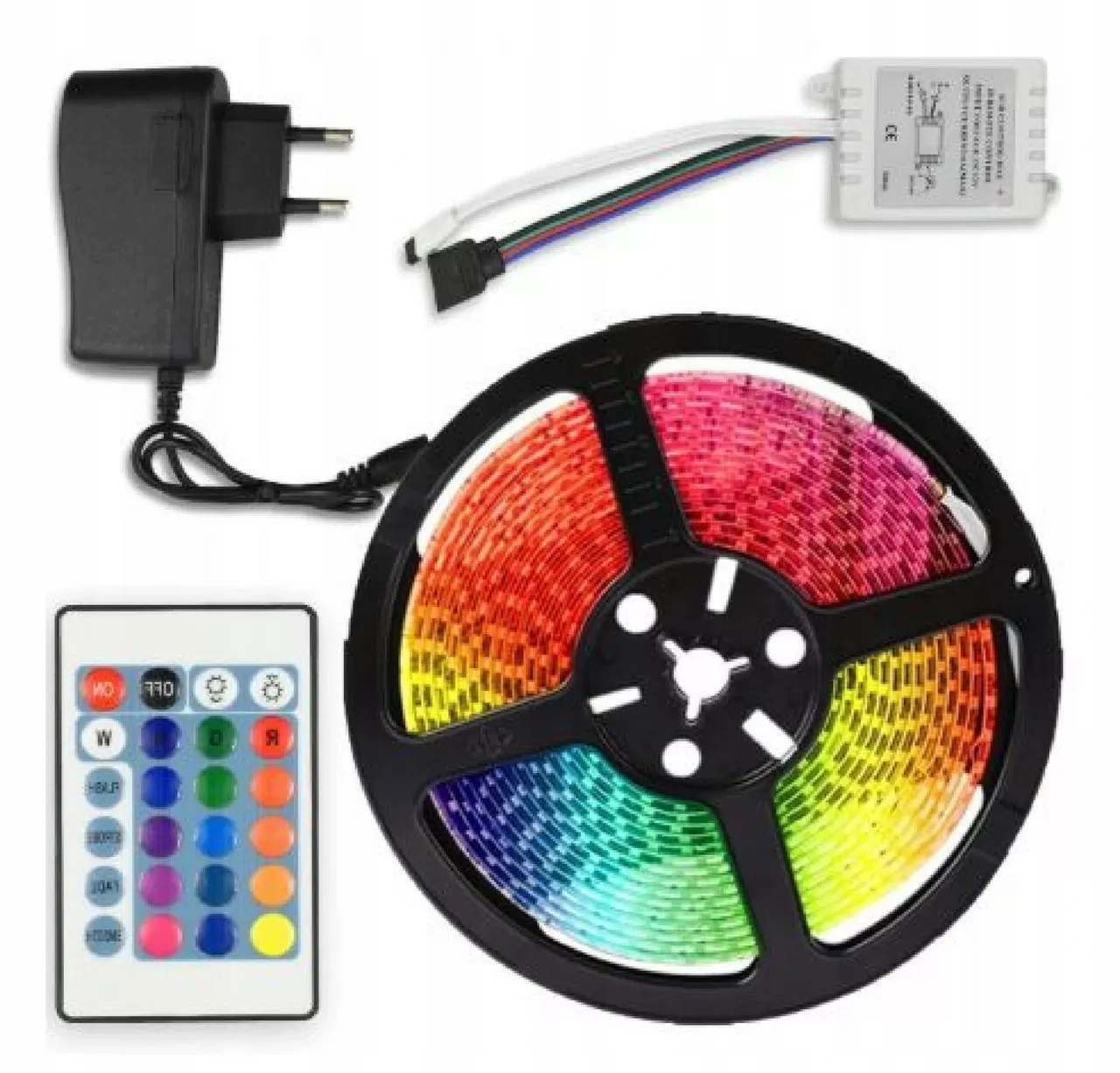 RGB світлодіодна стрічка OOPS OP-5050 з пультом ДК і блоком живлення 5 м (24963503)