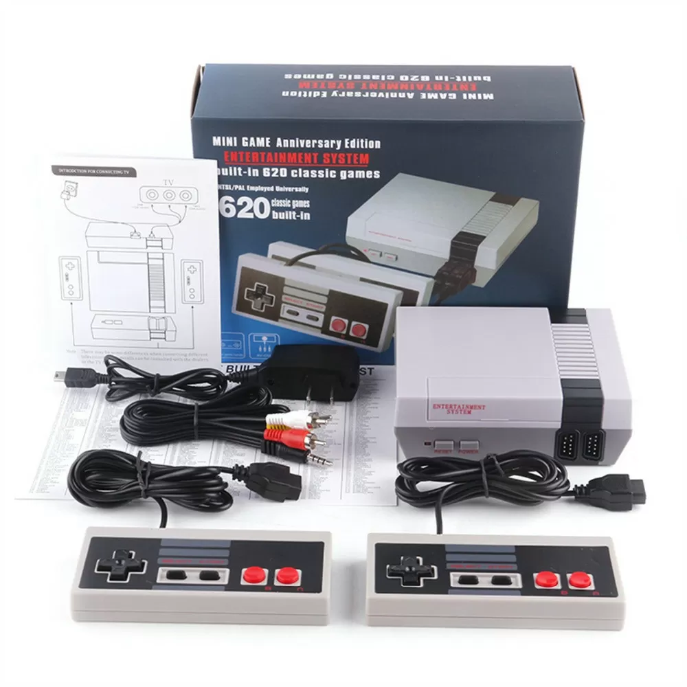 Ігрова приставка GAME NES 620 / 7724 два джойстики 8bit + 620 вбудованих ігор і під'єднання до ТВ Сіра (12581) (25442616)