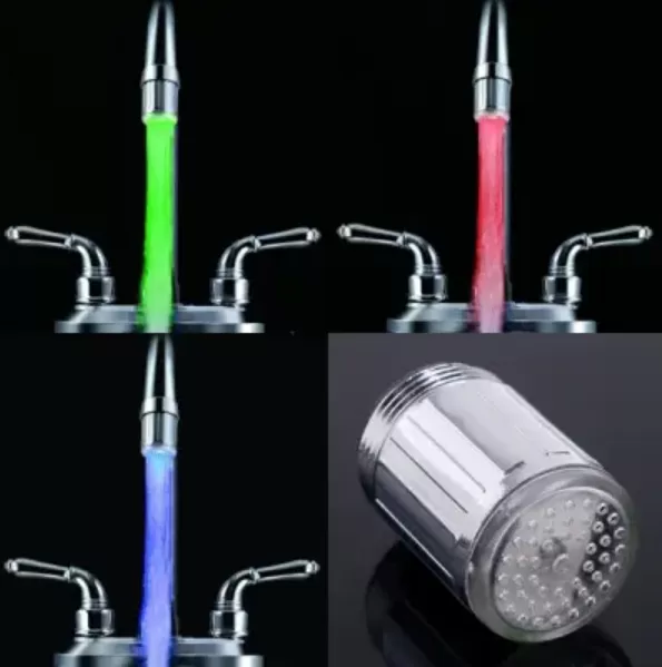 Насадка на кран аератор економець води з підсвіткою 3 кольори Led Faucet Light (322075) (43209433)