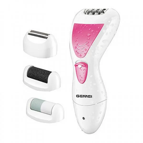 Жіночий епілятор 4 в 1 Gemei GM 7006 White акумуляторний 3 Вт водонепроникний + епіляція бікіні бритва (31780153)