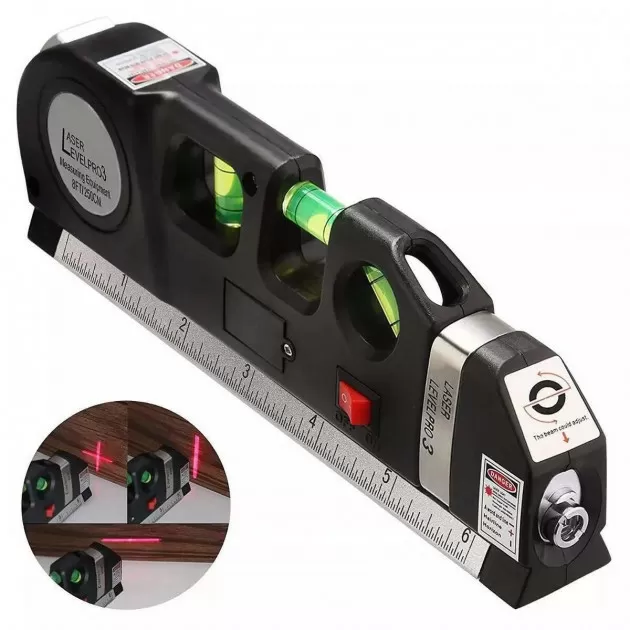 Лазерний рівень Нівелір Fixit Laser Level Pro 3 з вбудованою рулеткою і рівнем (616003) (390402) (11927557)