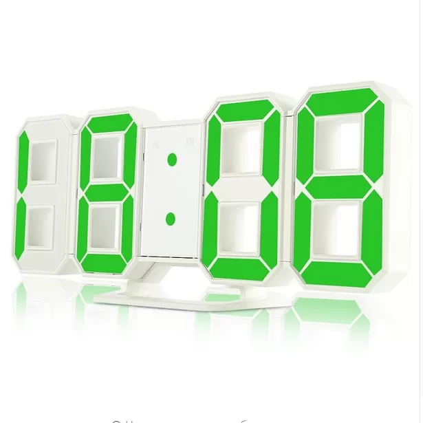 Годинник настінний/настільний електронний світний від мережі 220 VST 6801 LED Green (00612) (767524) (518089) (31471355)