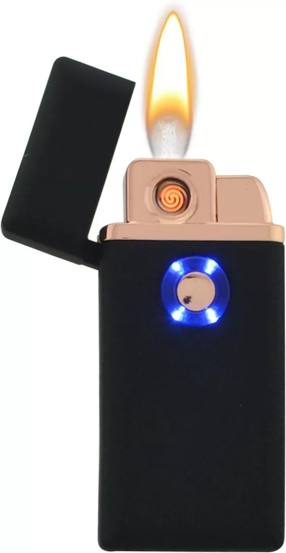 Акумуляторна спіральна та газова запальничка UKC-5408 запальничка USB у подарунковій коробці Чорний (371231) (59908460)