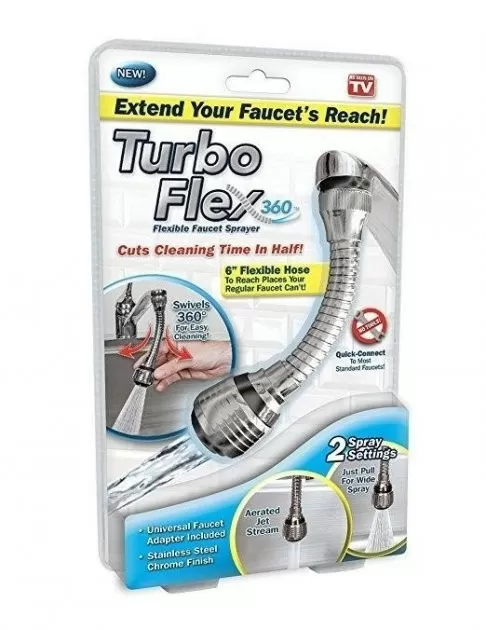 Насадка гнучкий аератор розпилювач 2 в 1 на кран Turbo Flex Хром (873932) (8388218)
