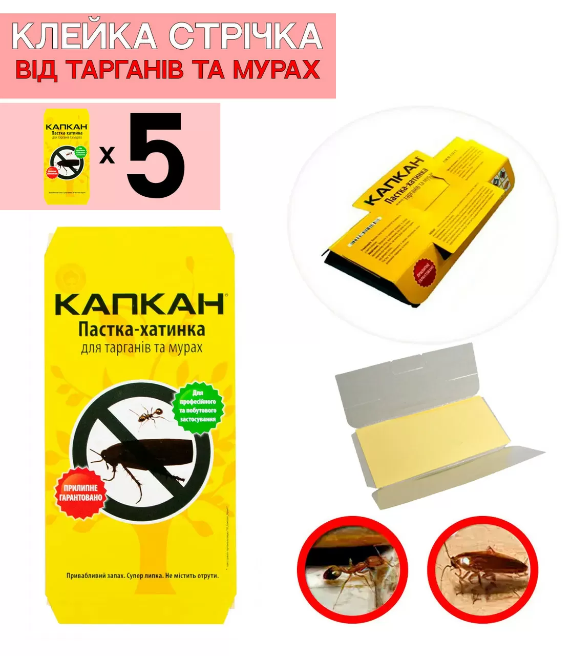 Клейова пастка для тарганів і мурах 